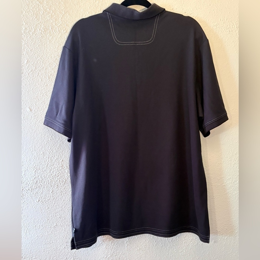 Tommy Bahama Black Supima Cotton XL Short Sleeve Polo Shirt Blue Marlin Logo - Picture 2 of 3